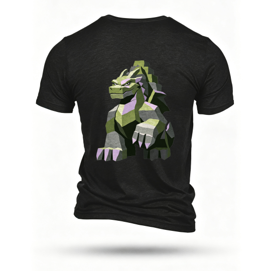 Black T-shirt, back print