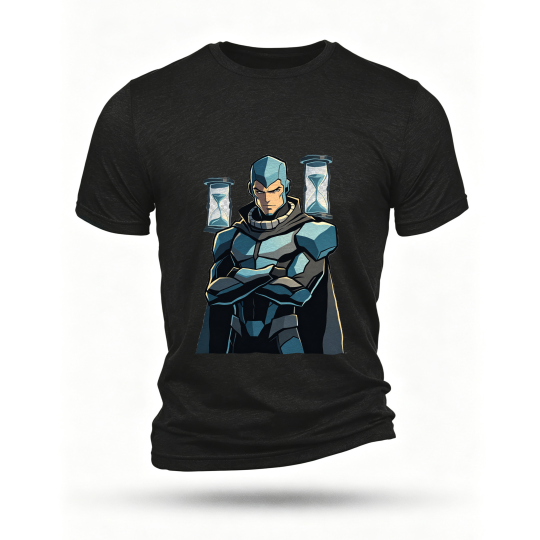 Black T-shirt, front print