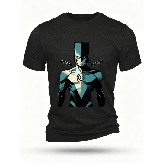 Black T-shirt, front print