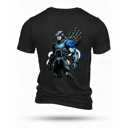 Black T-shirt, back print