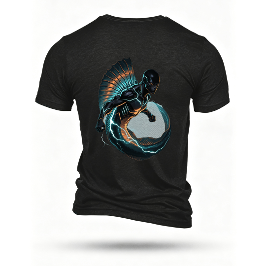 Black T-shirt, back print