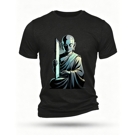 Black T-shirt, front print