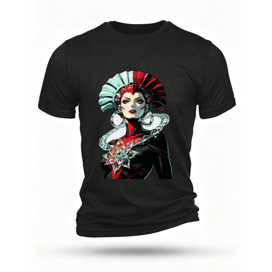 Black T-shirt, front print