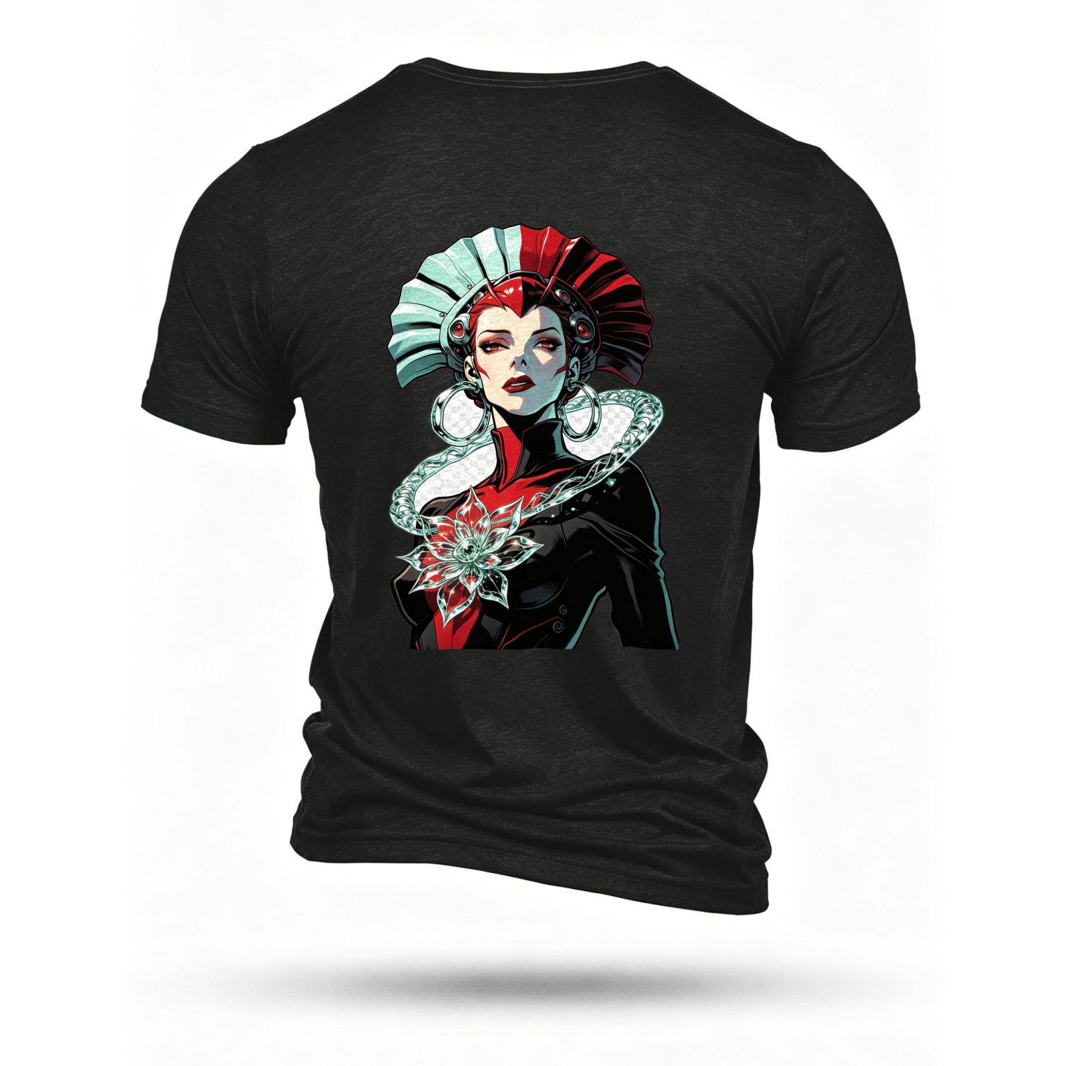 Black T-shirt, back print