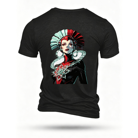 Black T-shirt, back print