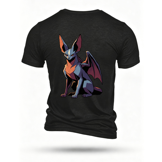 Black T-shirt, back print