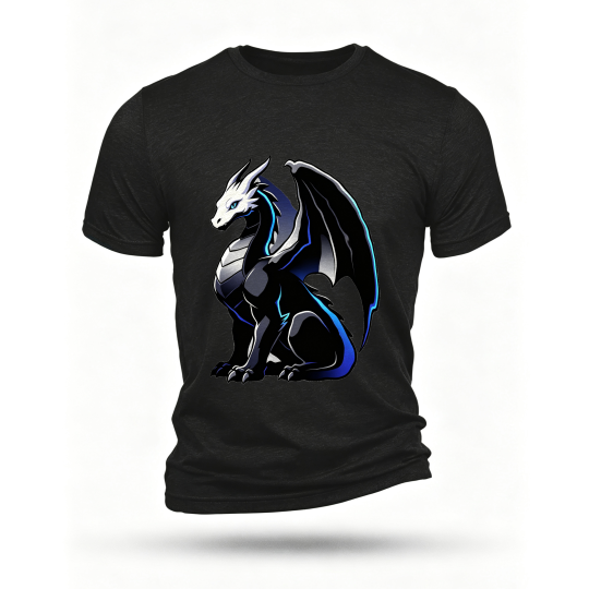 Black T-shirt, front print