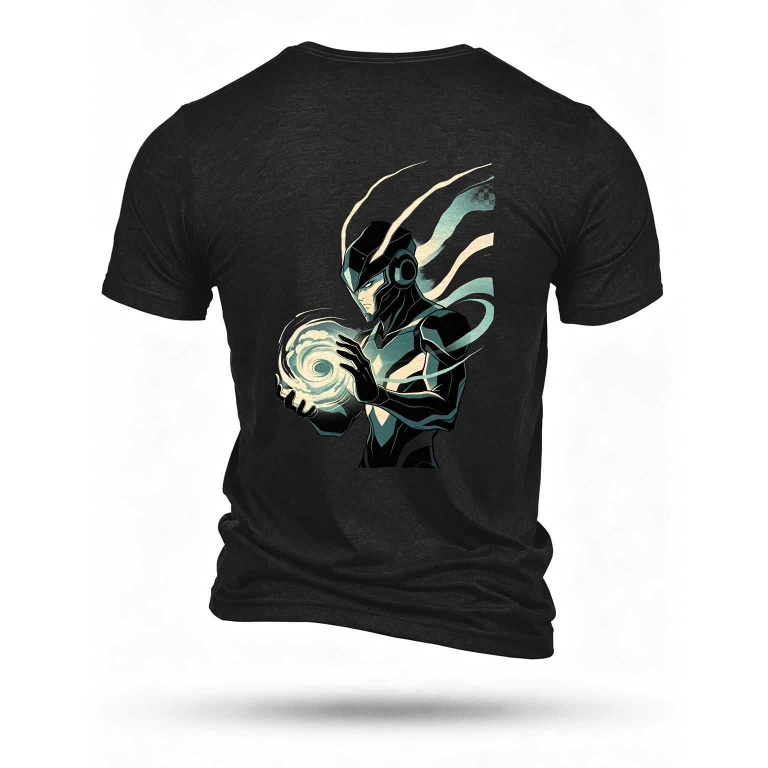 Black T-shirt, back print