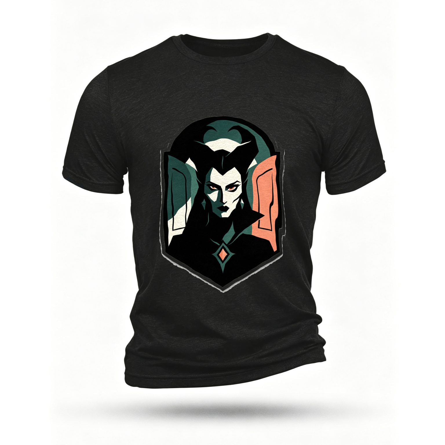 Black T-shirt, front print