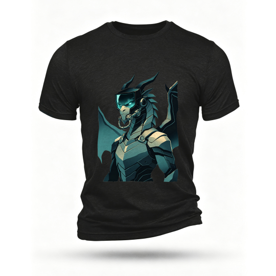 Black T-shirt, front print