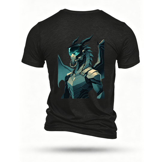 Black T-shirt, back print