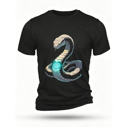 Black T-shirt, front print