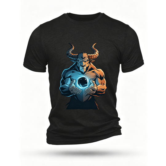 Black T-shirt, front print