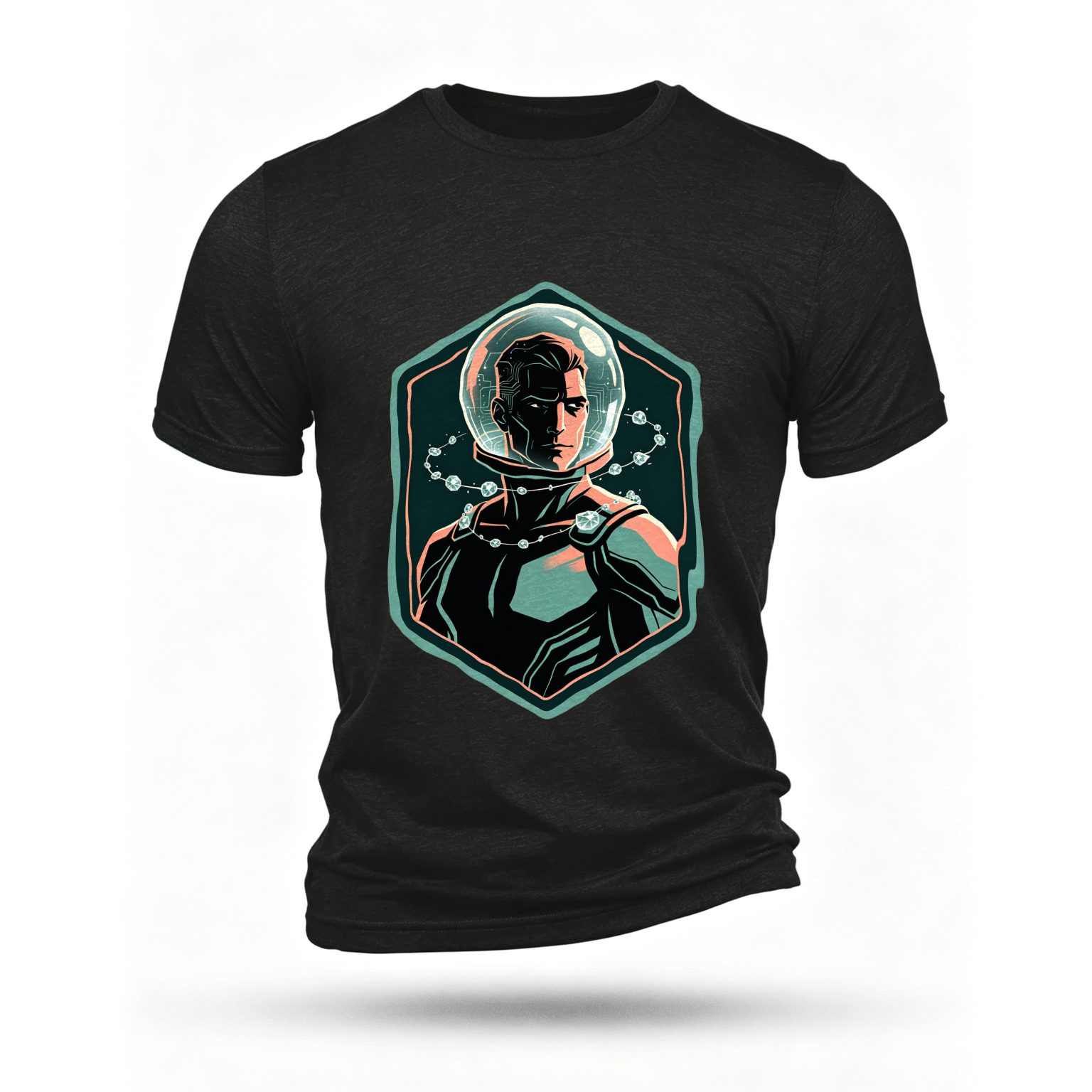 Black T-shirt, front print