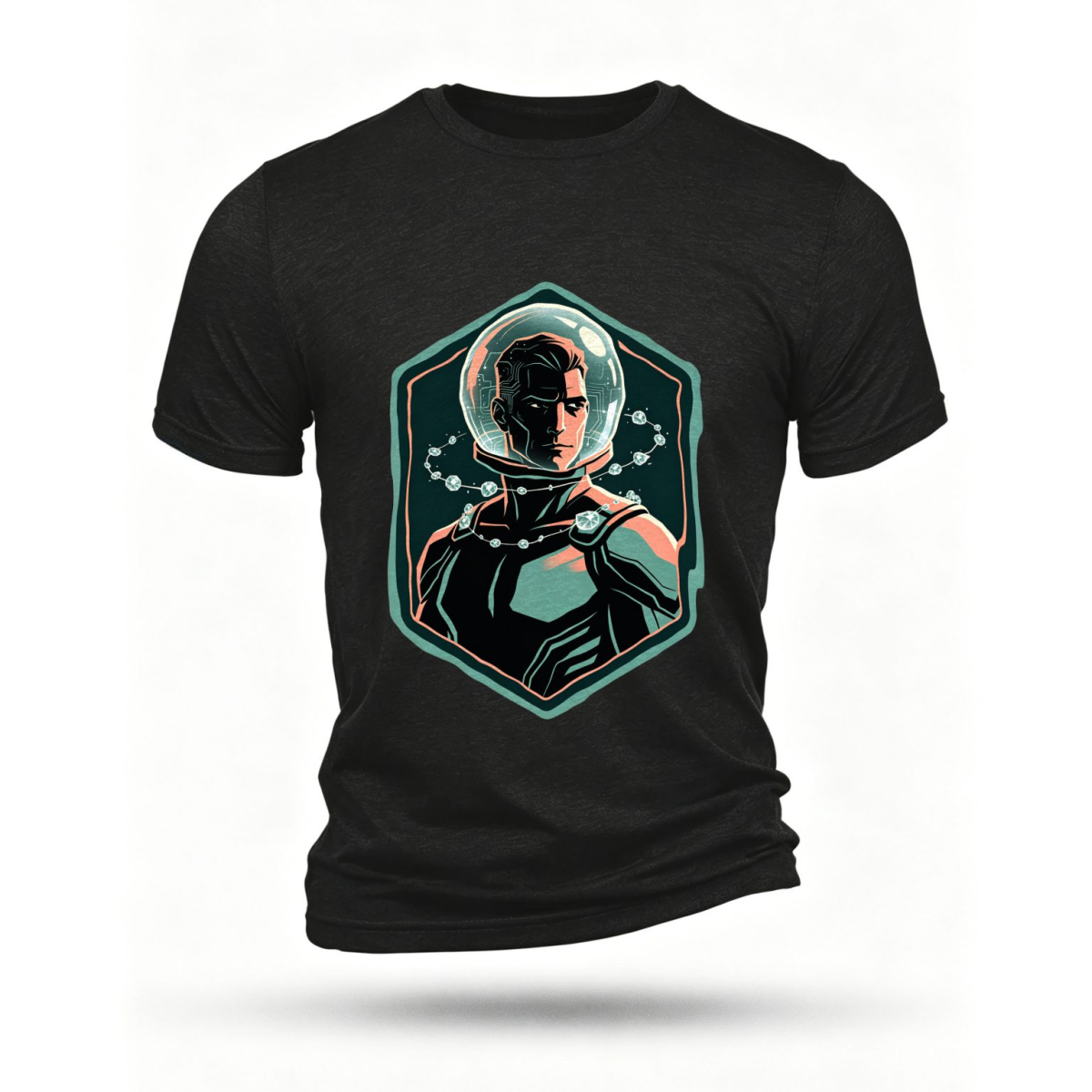 Black Deep-Space Scientist graphic T-shirt for World Space Week