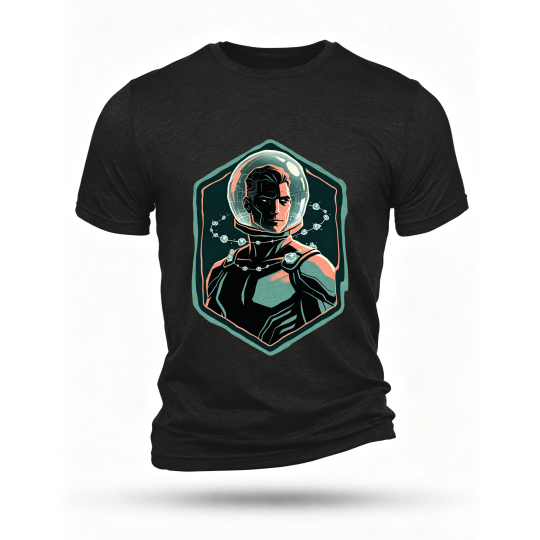 Black T-shirt, front print