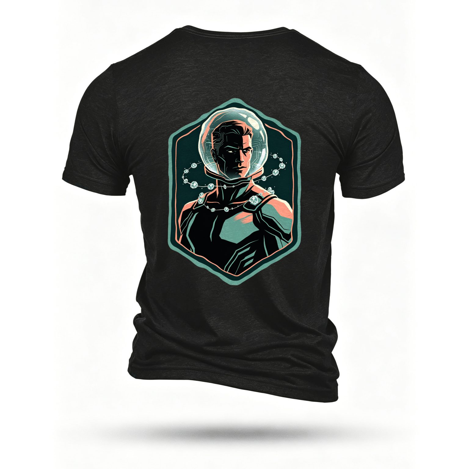 Black T-shirt, back print