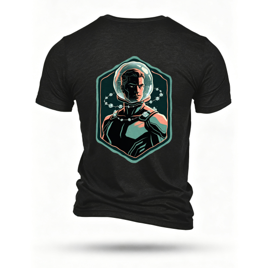 Black T-shirt, back print