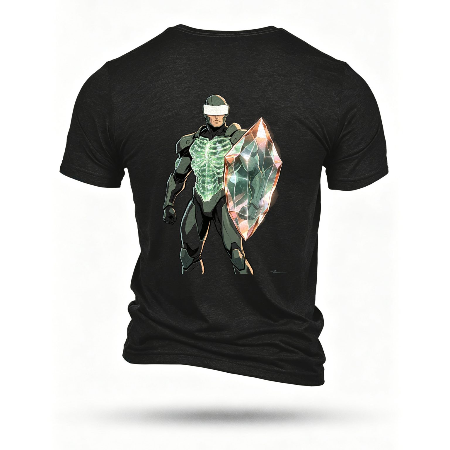 Black T-shirt, back print