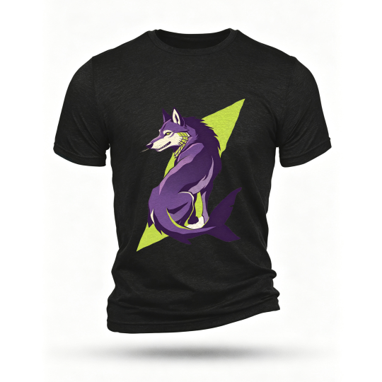 Black T-shirt, front print
