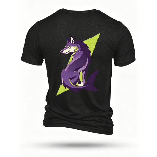 Black T-shirt, back print