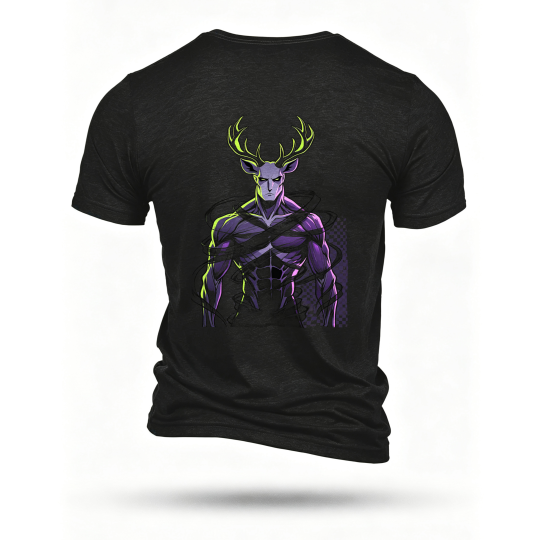 Black T-shirt, back print