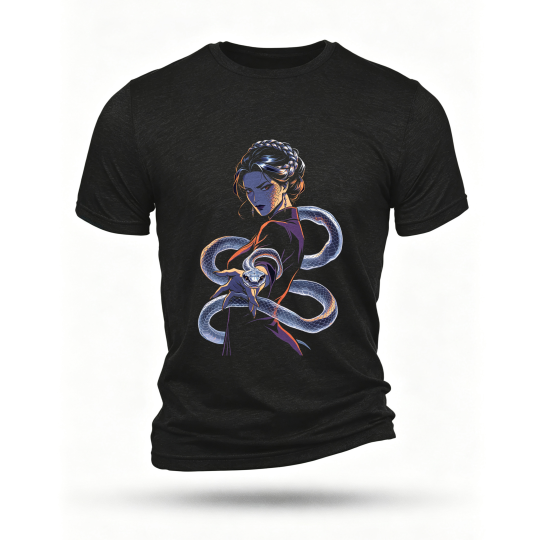 Black T-shirt, front print