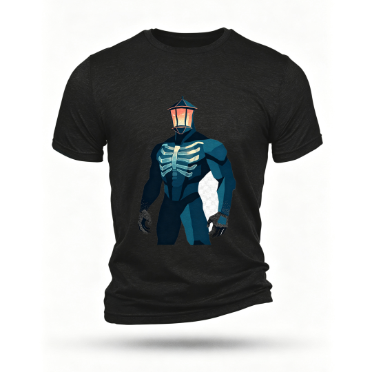 Black T-shirt, front print