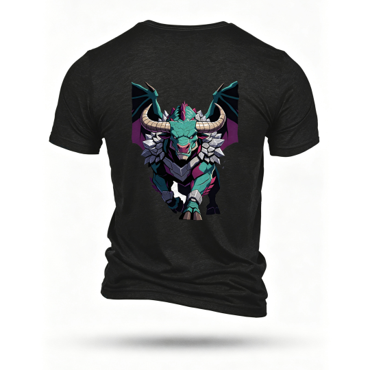 Black T-shirt, back print