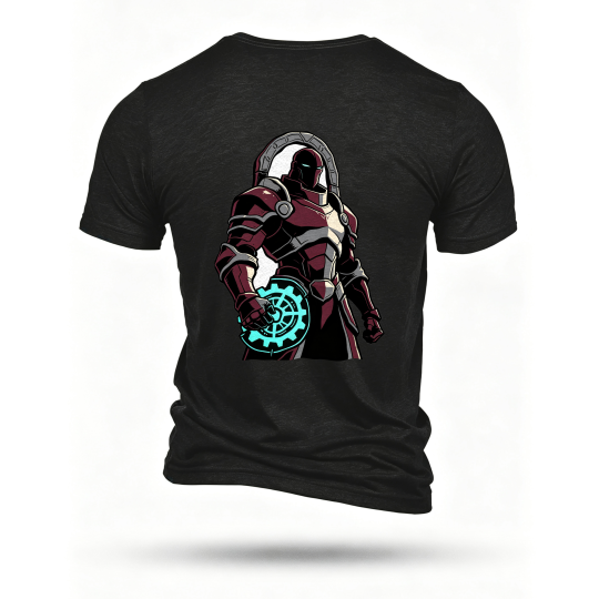 Black T-shirt, back print