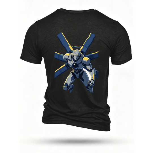 Black T-shirt, back print