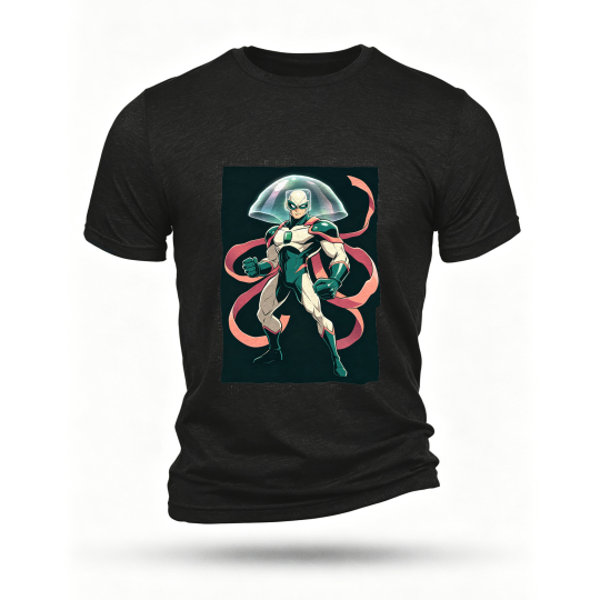 Black T-shirt, front print