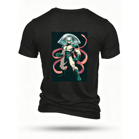 Black T-shirt, back print