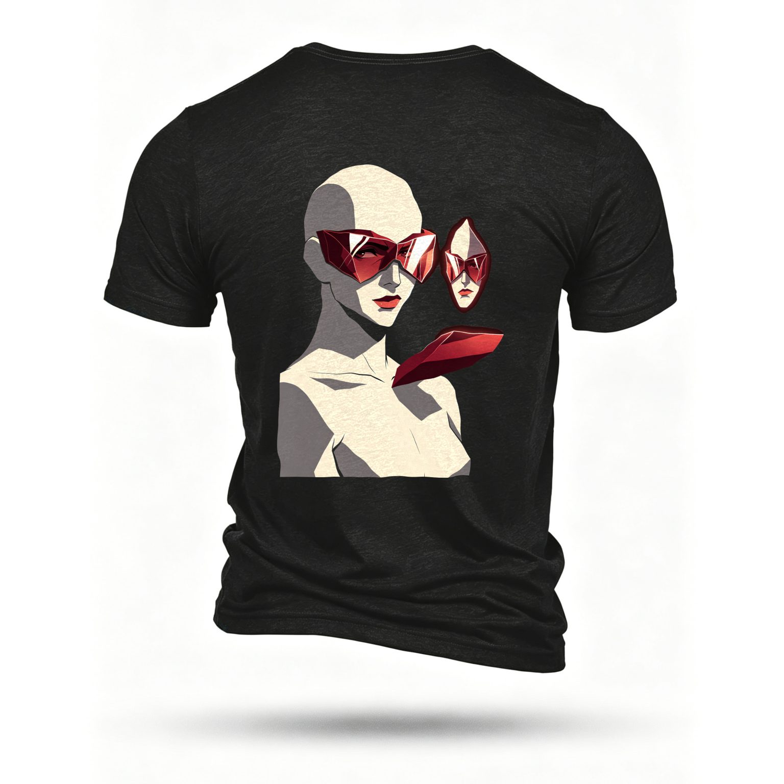 Black T-shirt, back print