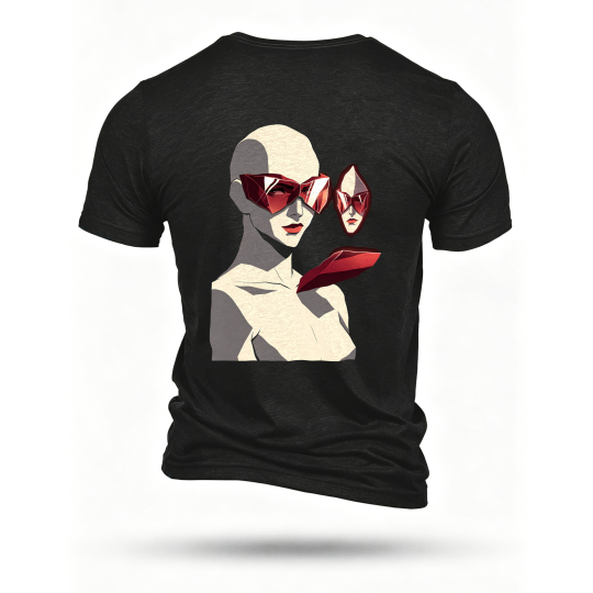 Black T-shirt, back print