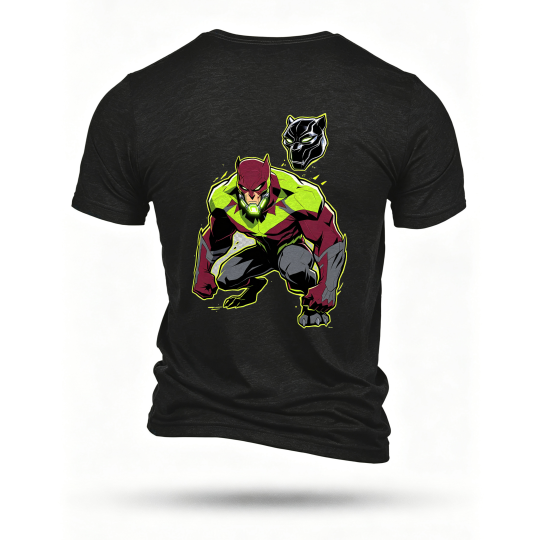Black T-shirt, back print