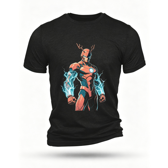 Black T-shirt, front print