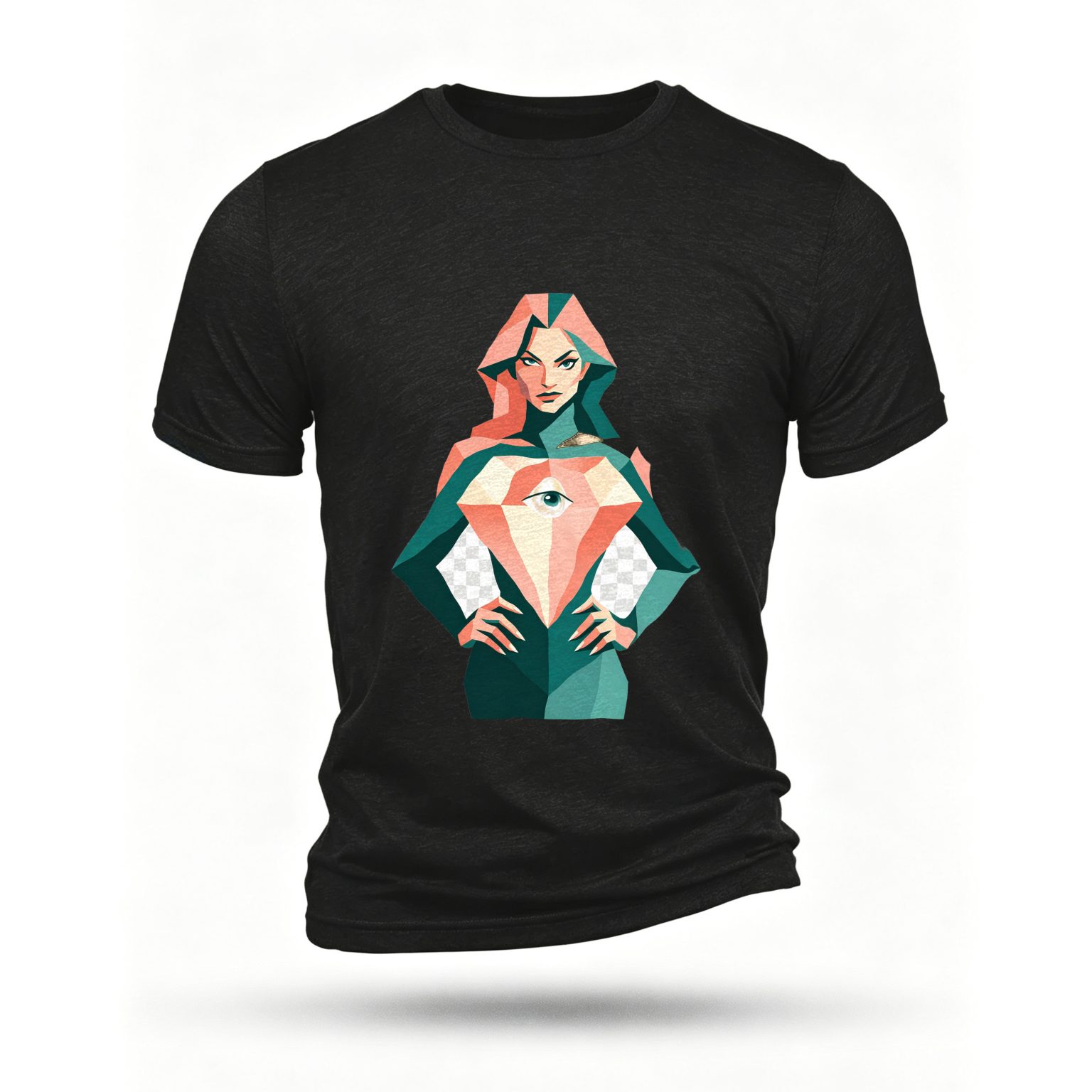 Black T-shirt, front print