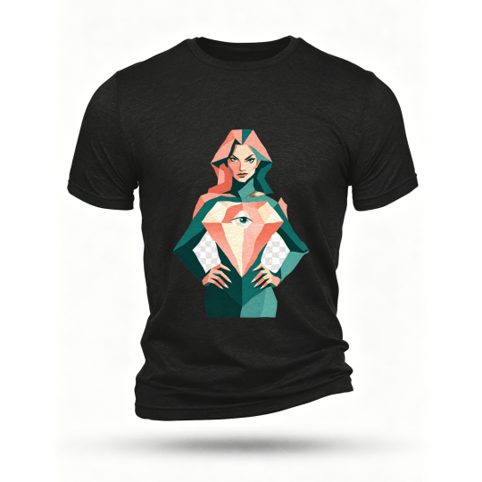 Black T-shirt, front print