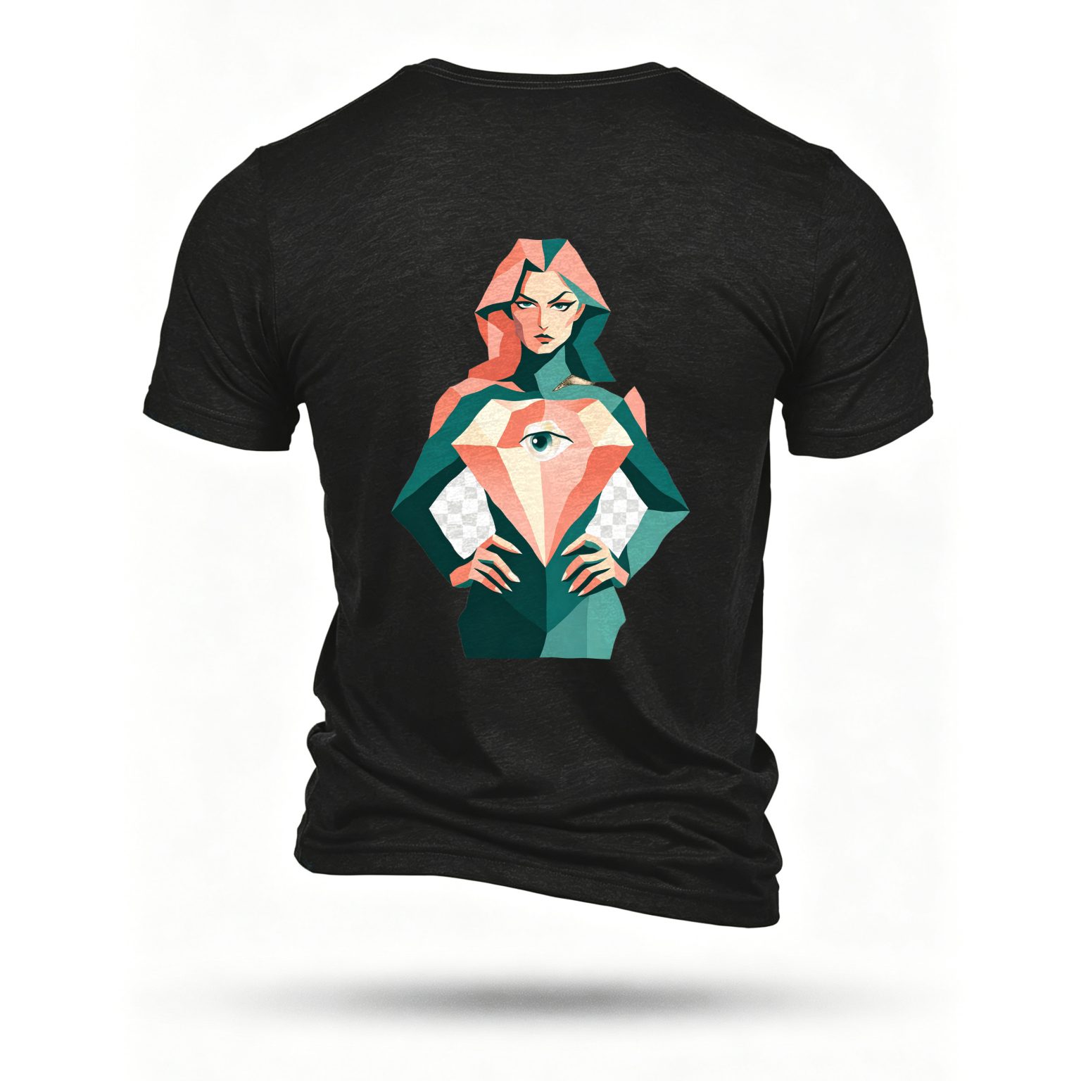 Black T-shirt, back print