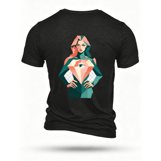 Black T-shirt, back print