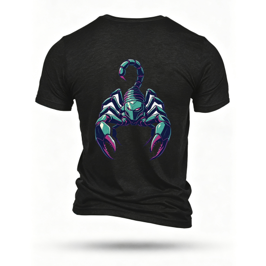 Black T-shirt, back print