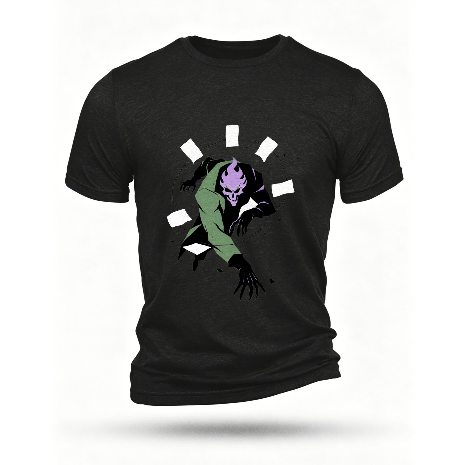Black T-shirt, front print