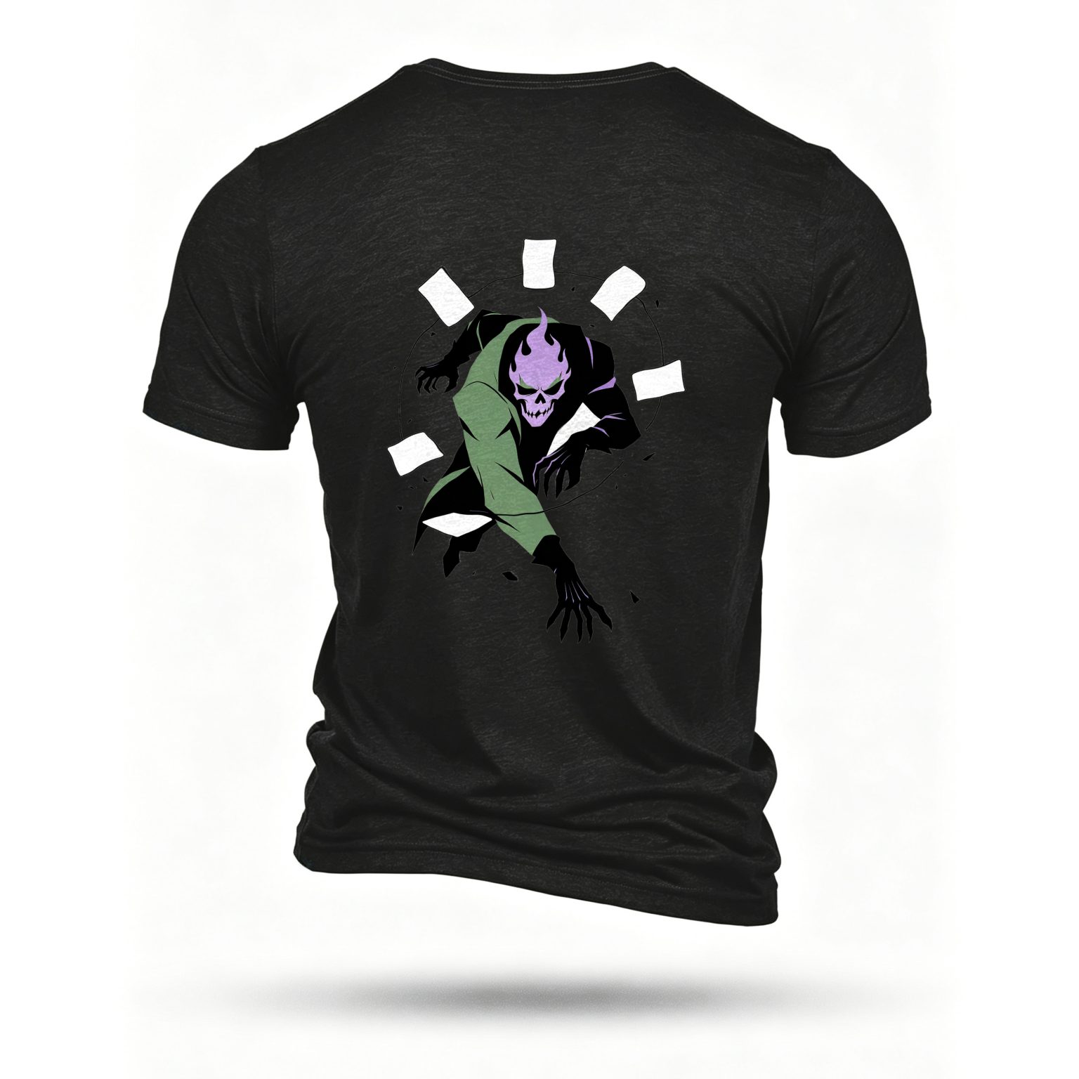 Black T-shirt, back print