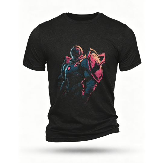 Black T-shirt, front print