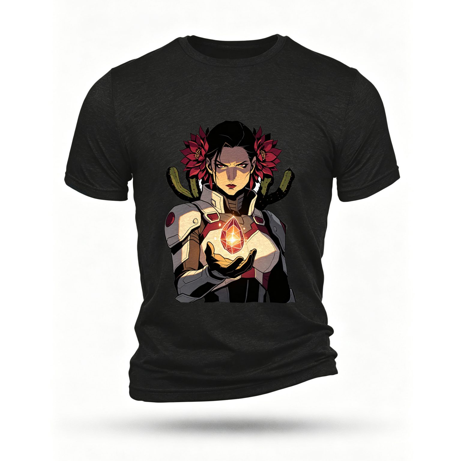 Black T-shirt, front print