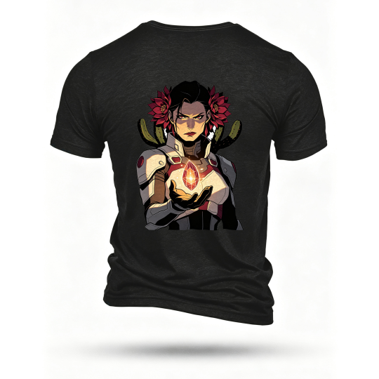 Black T-shirt, back print