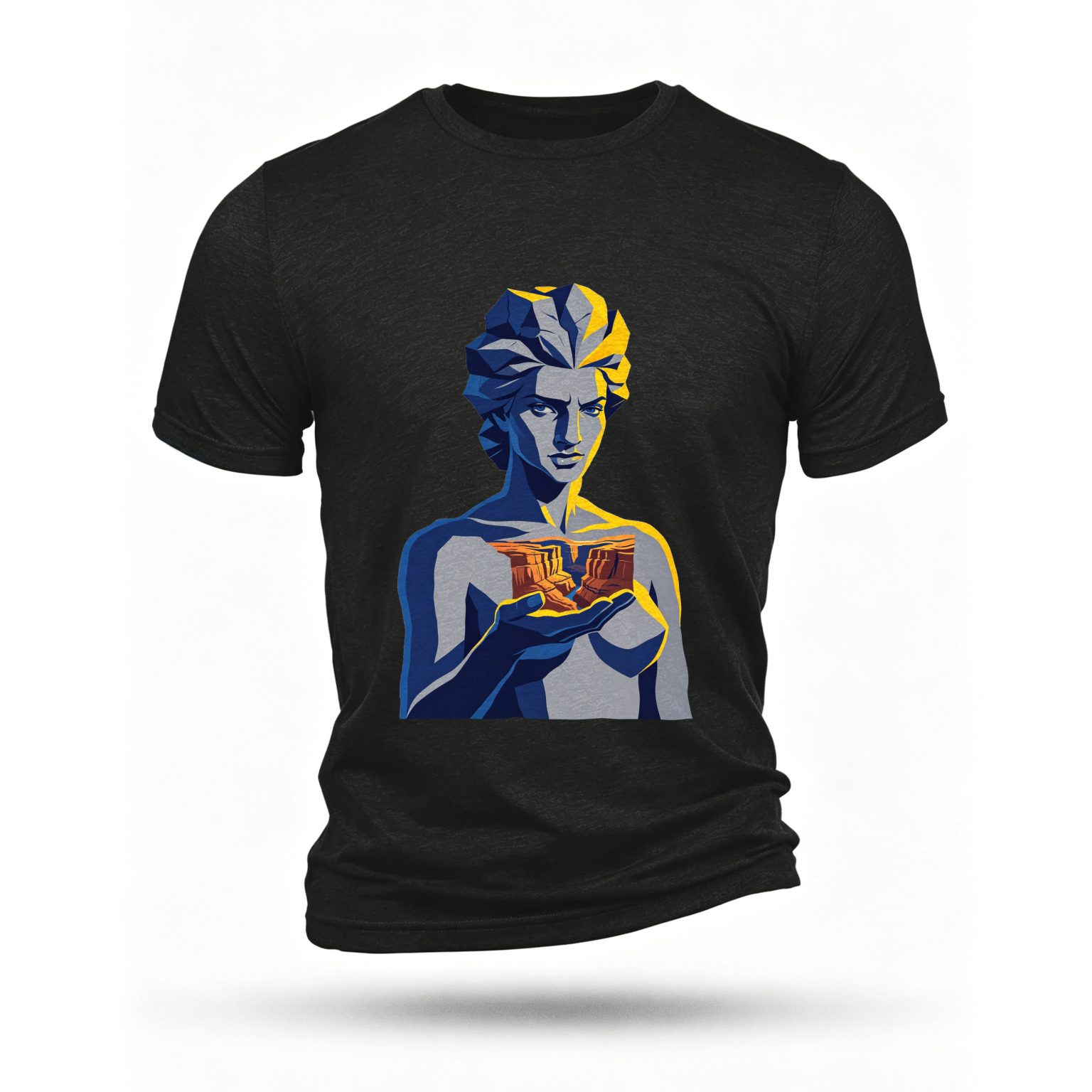 Black T-shirt, front print