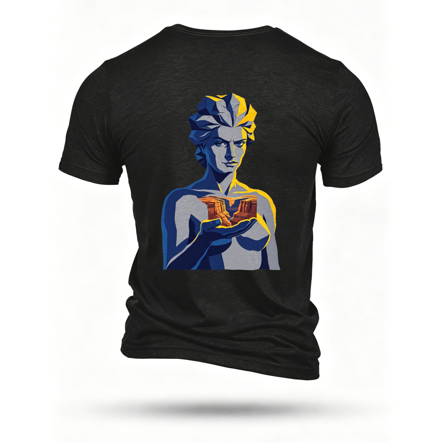 Black T-shirt, back print