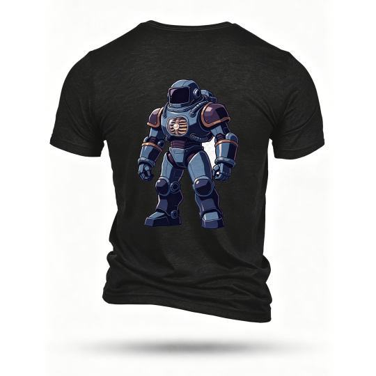 Black T-shirt, back print